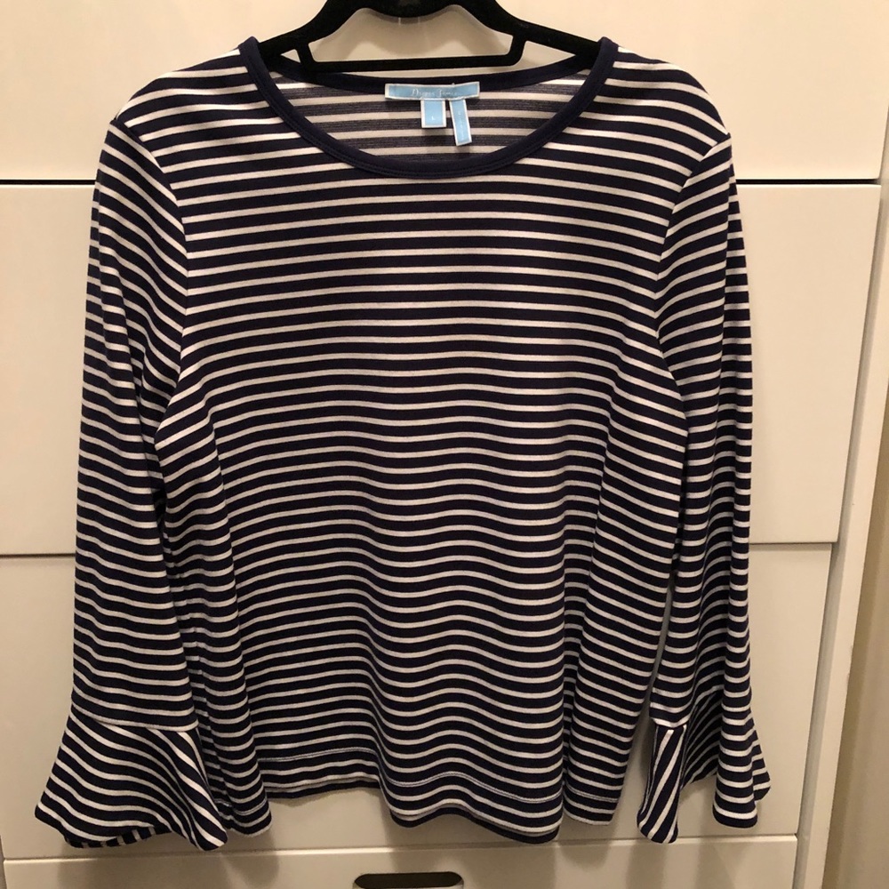 Draper James Stripped Shirt with Bell Sleeves